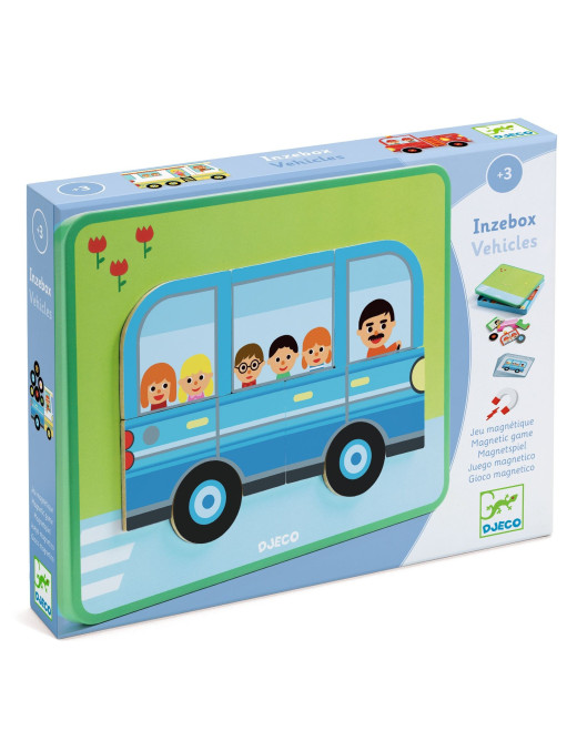 Magnetyczne puzzle Inzebox POJAZDY Djeco