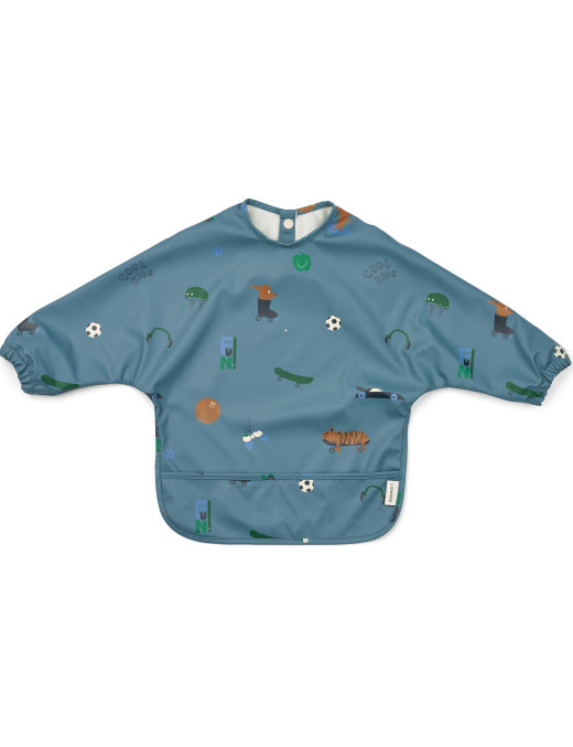 MARLE śliniak z rękawkami Fun Beach Blue Liewood