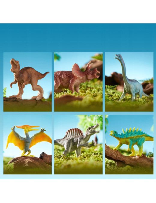 Figurki Dinozaurów Zestaw 7 sztuk Mideer - Świat Dinozaurów