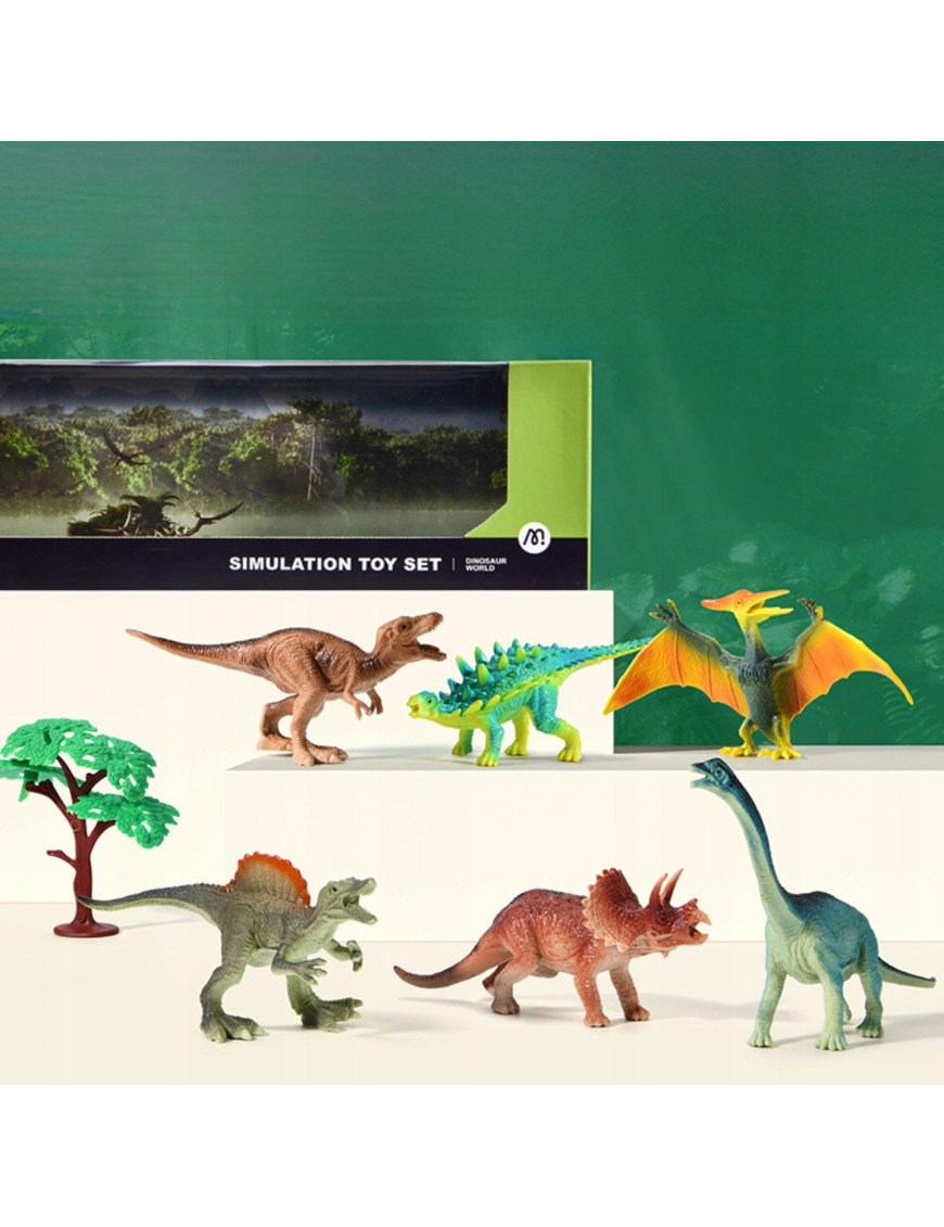 Figurki Dinozaurów Zestaw 7 sztuk Mideer - Świat Dinozaurów