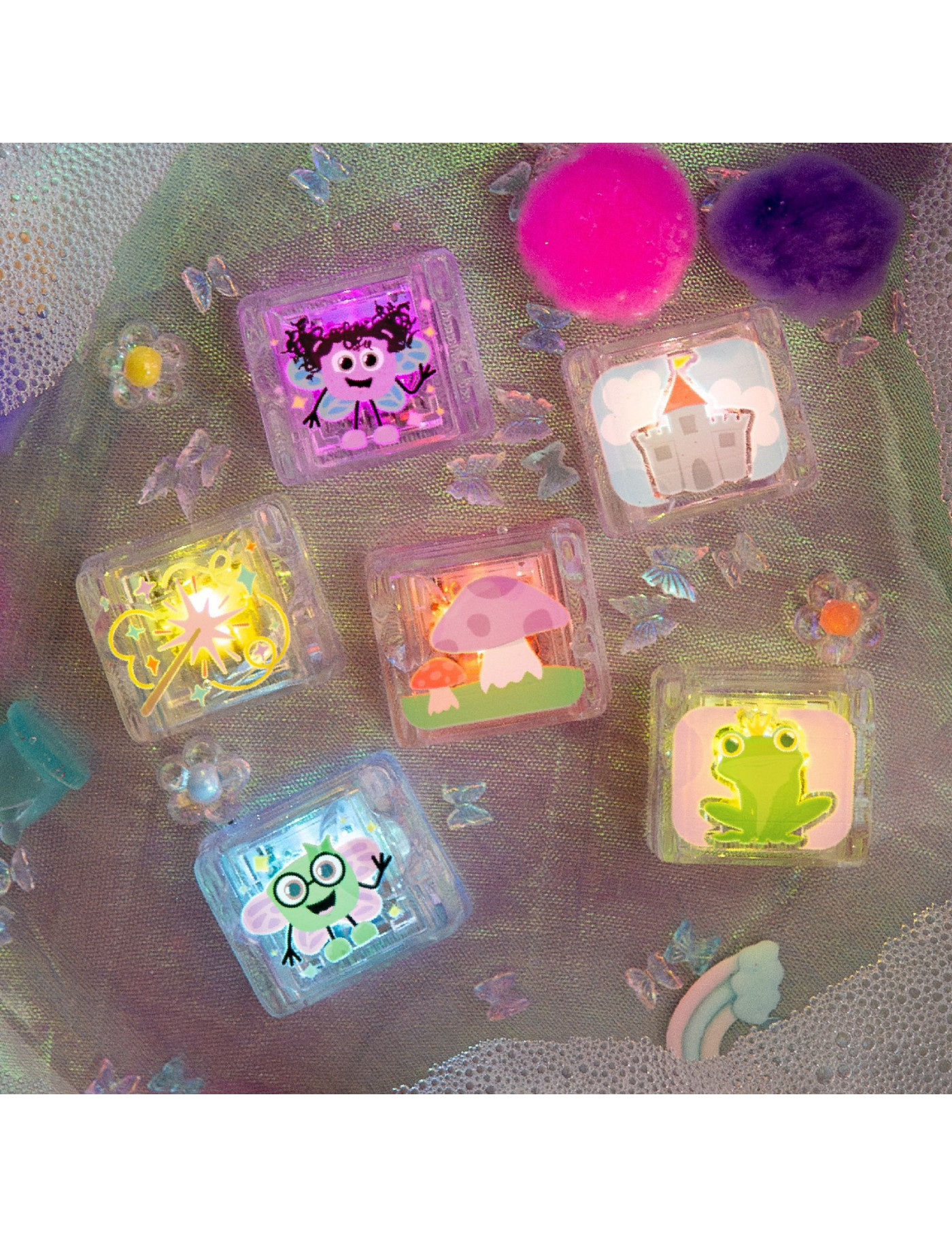 Glo Pals, Kostki sensoryczne świecące w wodzie 6 sztuk - Wróżki