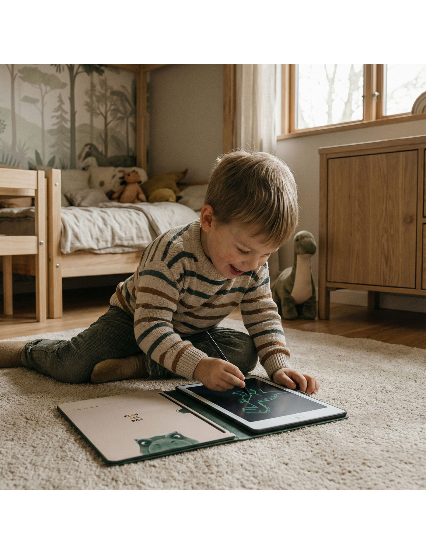 Tablet Graficzny z kartami pracy do rysowania - KidBook - Dino