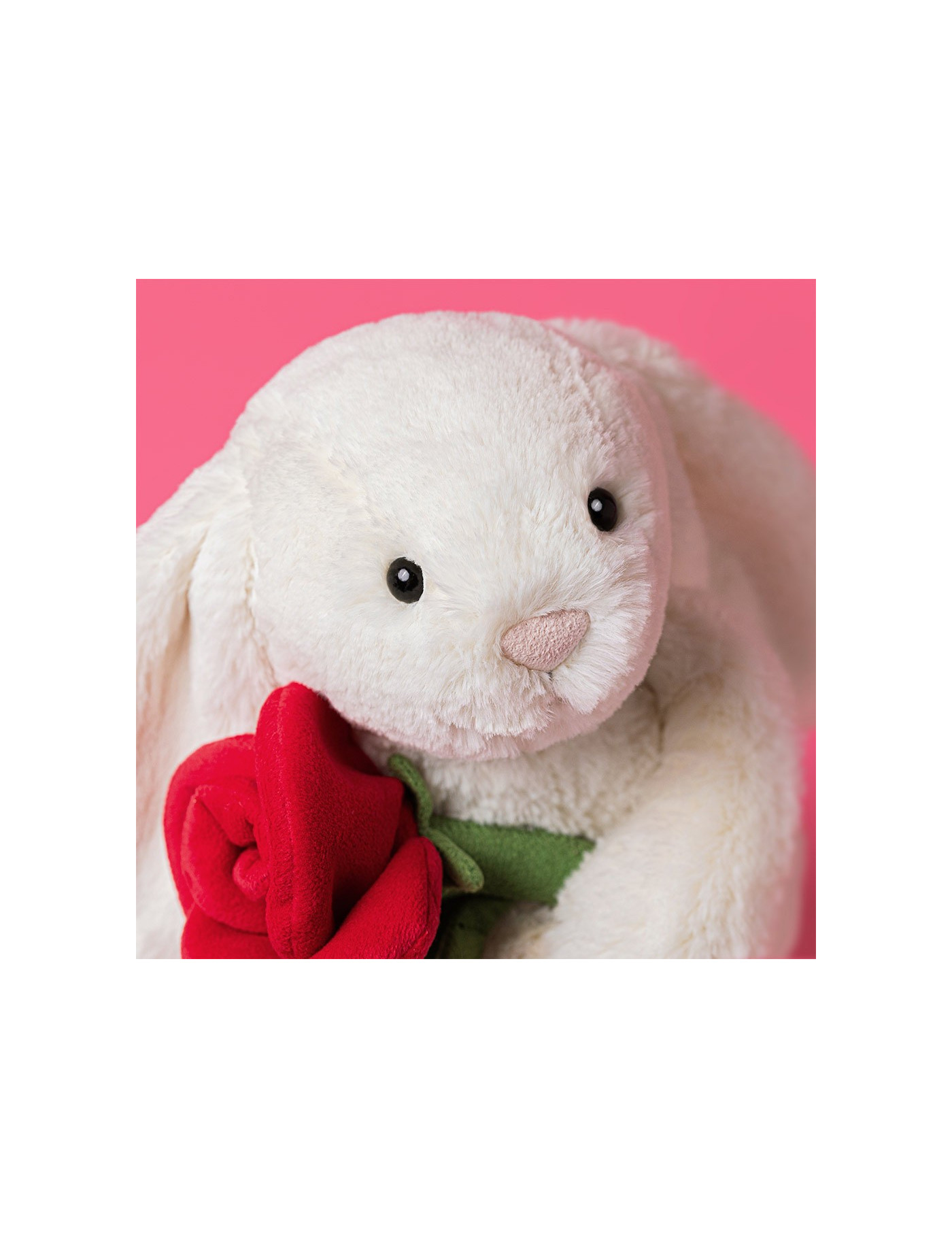 Wesoły króliczek z różą 31 cm Jellycat