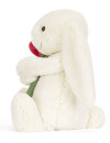 Wesoły króliczek z różą 31 cm Jellycat