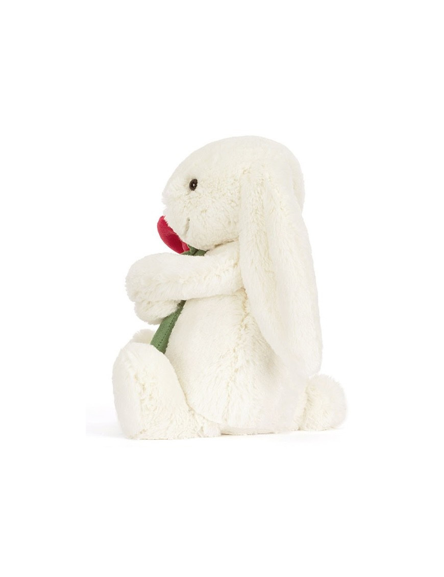 Wesoły króliczek z różą 31 cm Jellycat