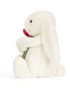 Wesoły króliczek z różą 31 cm Jellycat