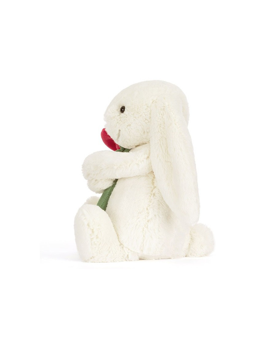 Wesoły króliczek z różą 31 cm Jellycat