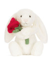 Wesoły króliczek z różą 31 cm Jellycat