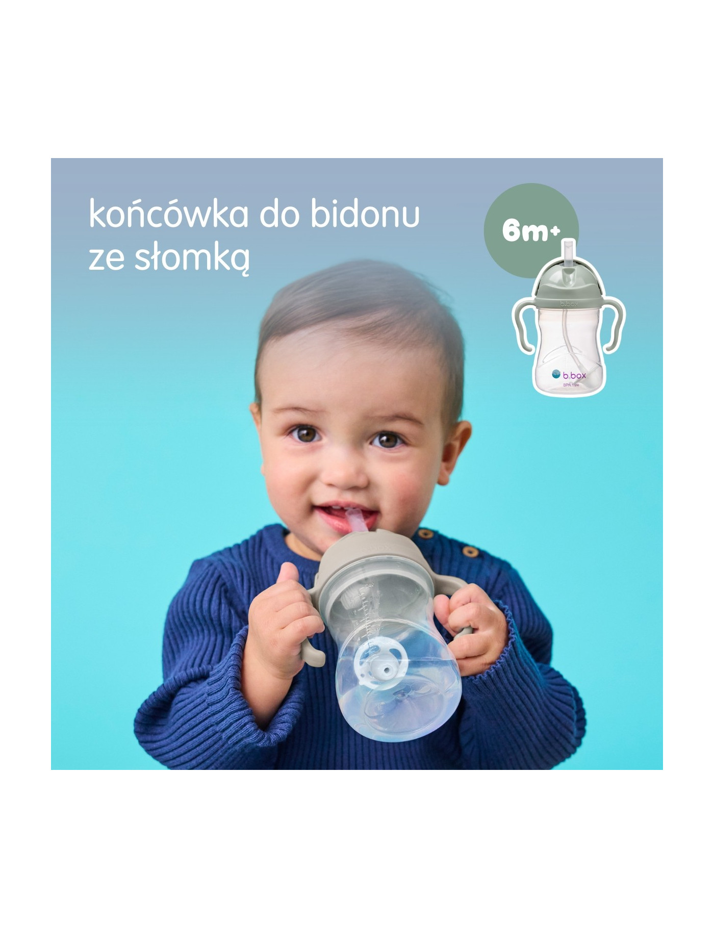 Kubek 3w1 zestaw 240 ml, Ocean, b.box Kubek 3w1 zestaw 240 ml, Ocean, b.box