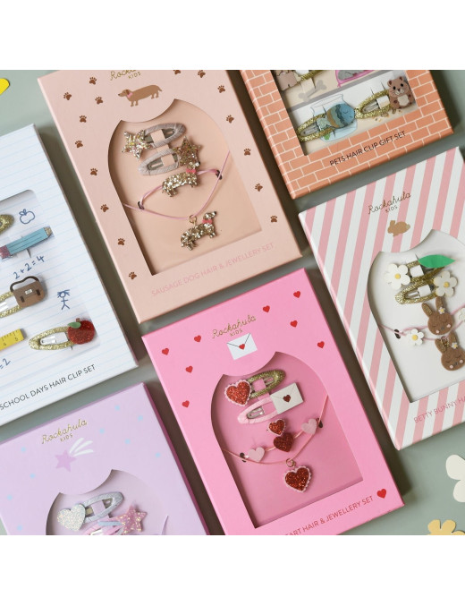 Rockahula Kids - zestaw Love Hearts Hair & Jewellery Set