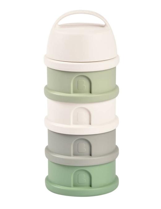 BEABA Pojemniki na mleko w proszku 4 komory cotton white/sage green