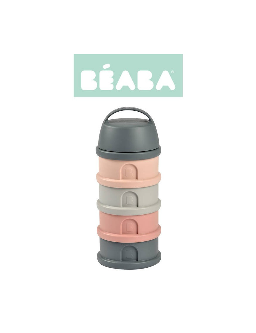 BEABA Pojemniki na mleko w proszku 4 komory mineral grey/pink