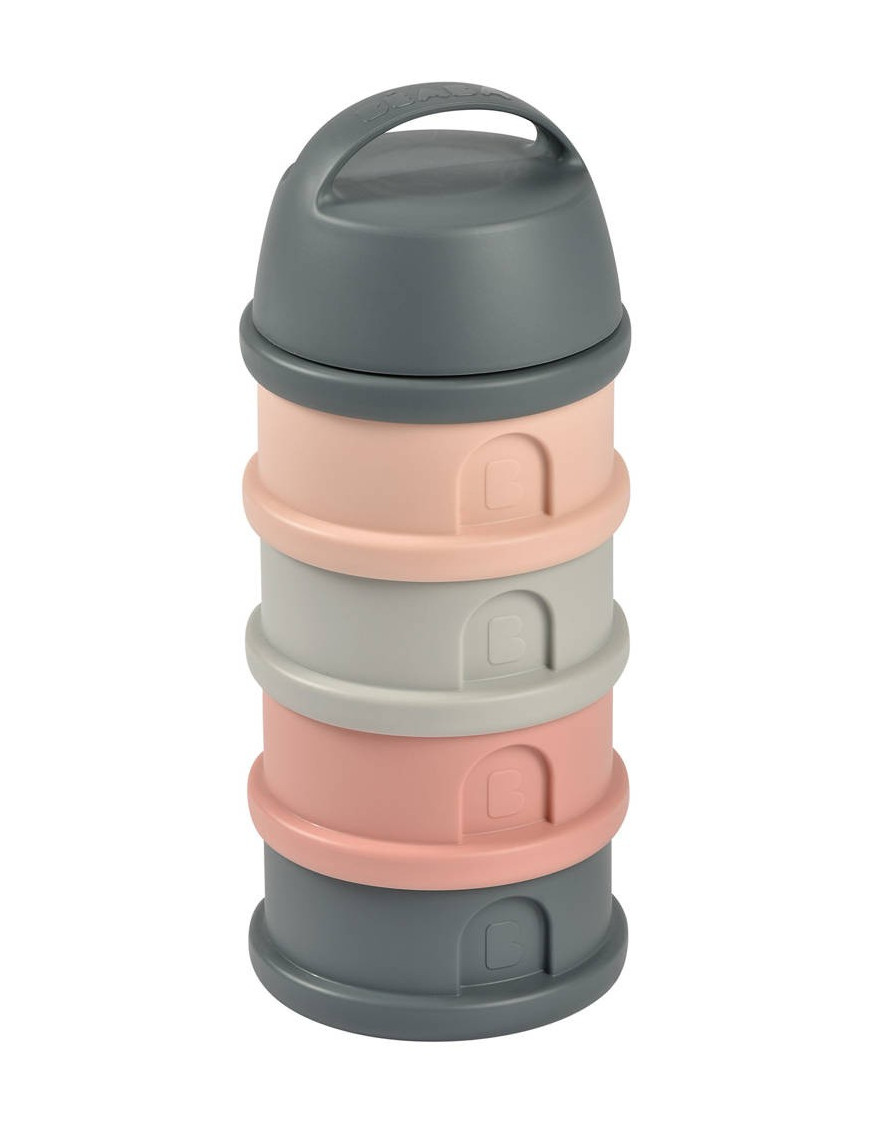 BEABA Pojemniki na mleko w proszku 4 komory mineral grey/pink