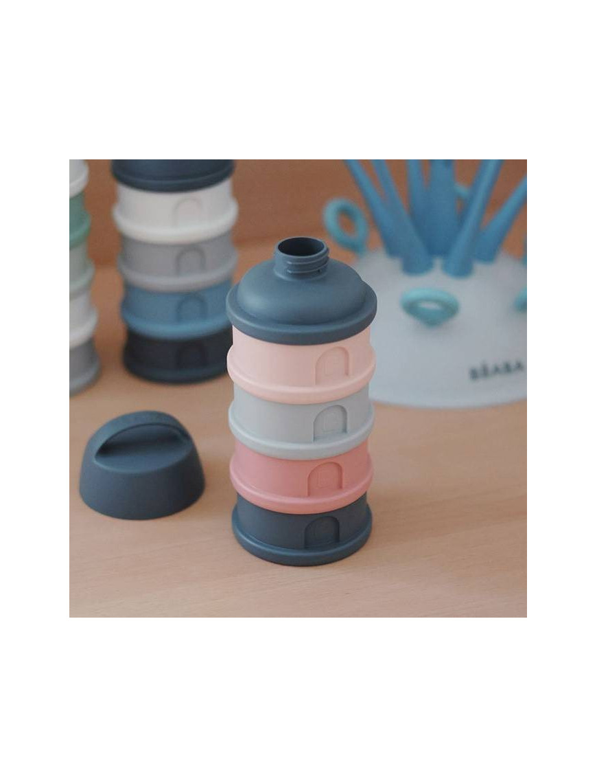 BEABA Pojemniki na mleko w proszku 4 komory mineral grey/pink