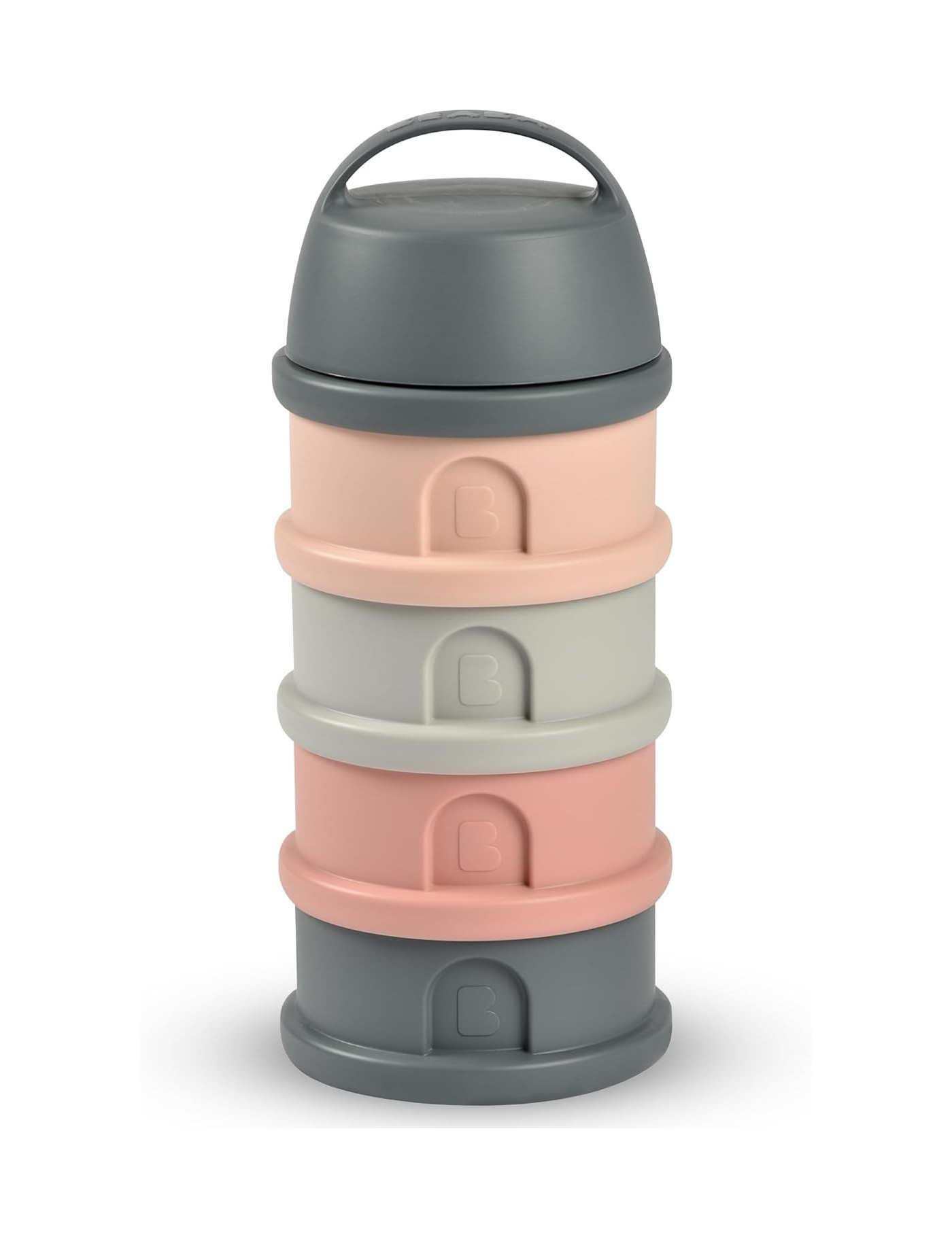 BEABA Pojemniki na mleko w proszku 4 komory mineral grey/pink