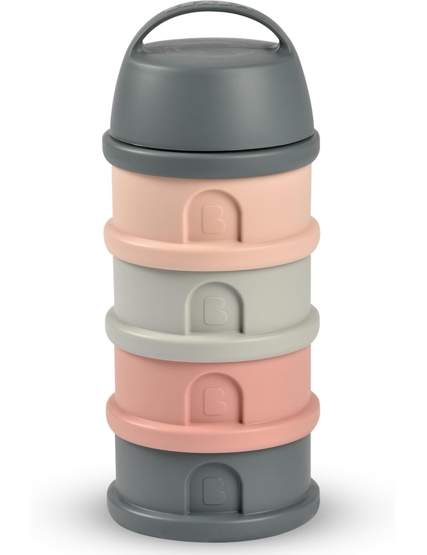 BEABA Pojemniki na mleko w proszku 4 komory mineral grey/pink