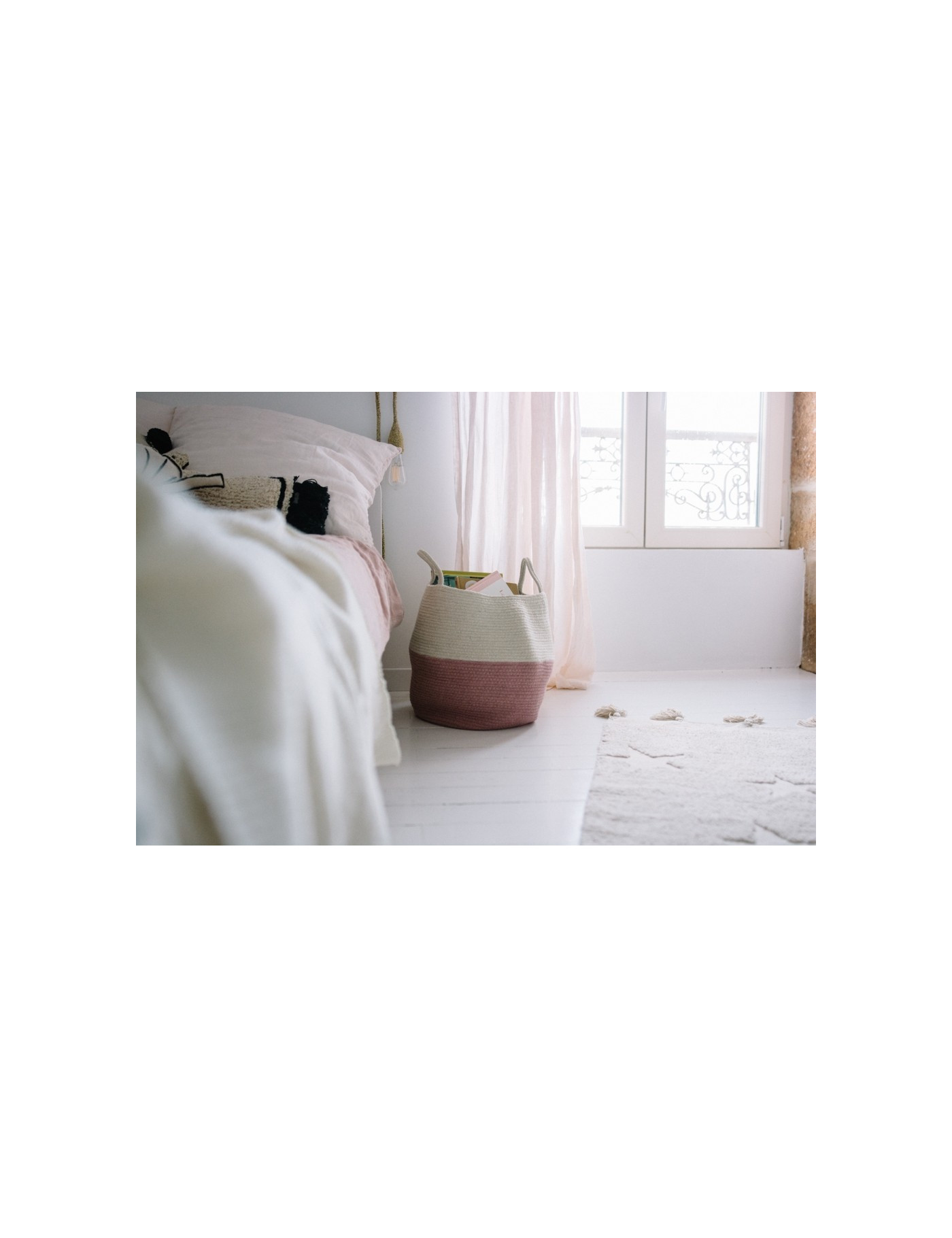 Lorena Canals Kosz dekoracyjny Zoco Ash Rose/Natural