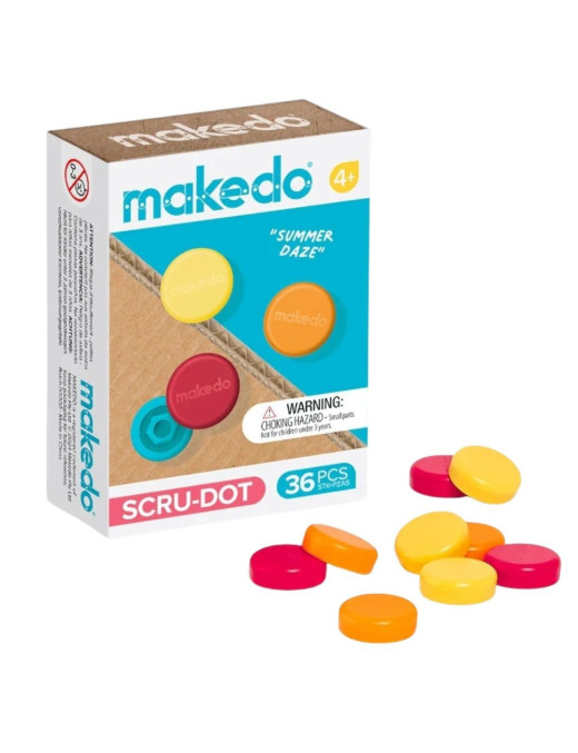 Ozdobne nakładki na śrubki Scru-Dot Makedo - Summer Daze 36 el.