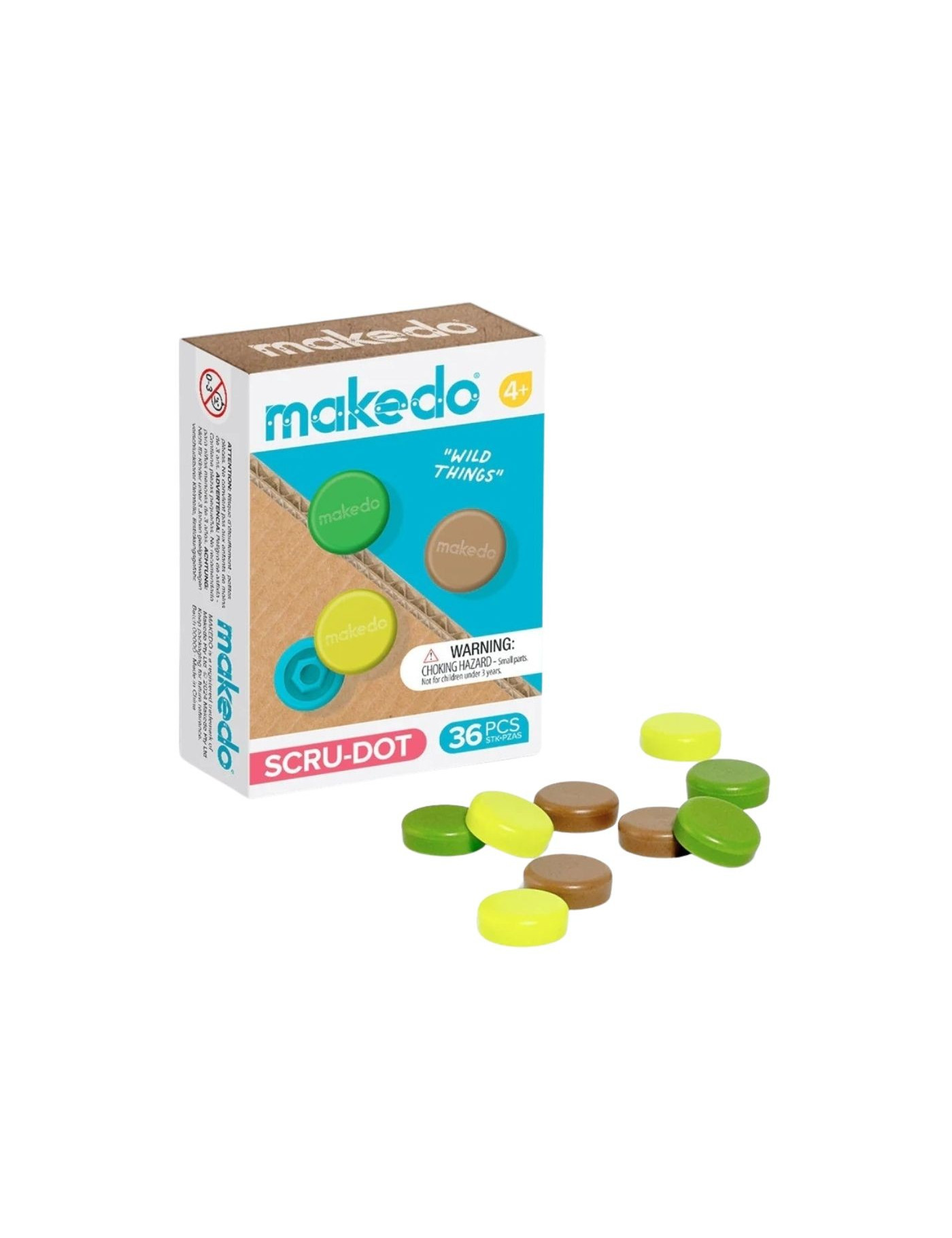 Ozdobne nakładki na śrubki Scru-Dot Makedo - Wild Things 36 el