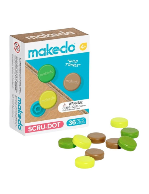 Ozdobne nakładki na śrubki Scru-Dot Makedo - Wild Things 36 el
