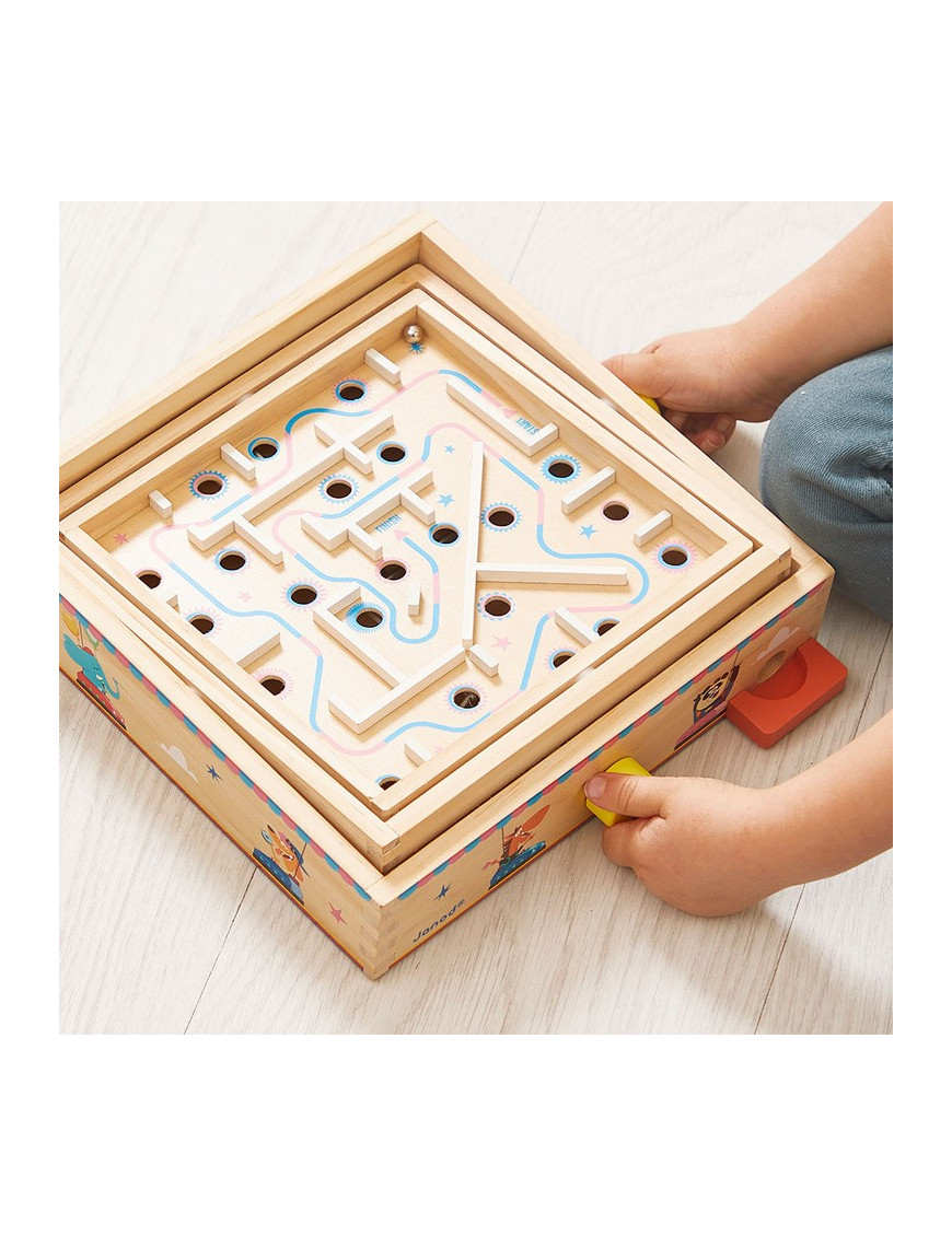 Janod Gra zręcznościowa Labirynt Ball Maze Applepop 5+