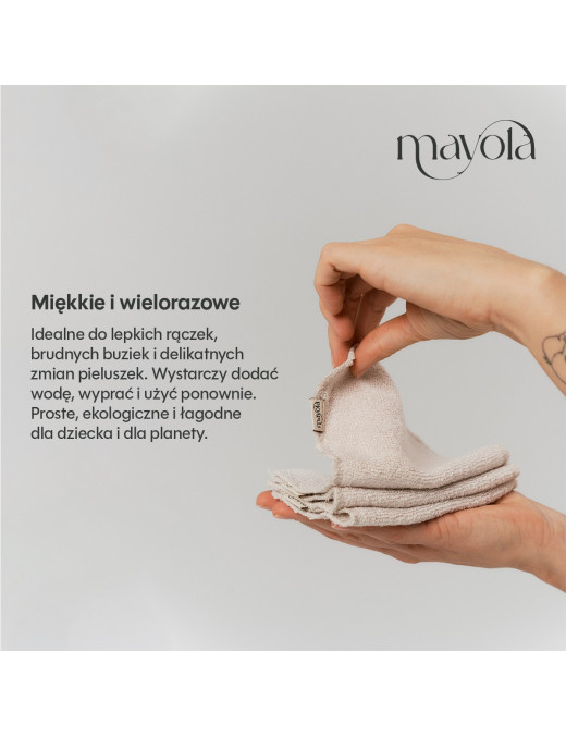 Myjki wielorazowe bambusowe w woreczku, 5 sztuk MAYOLA
