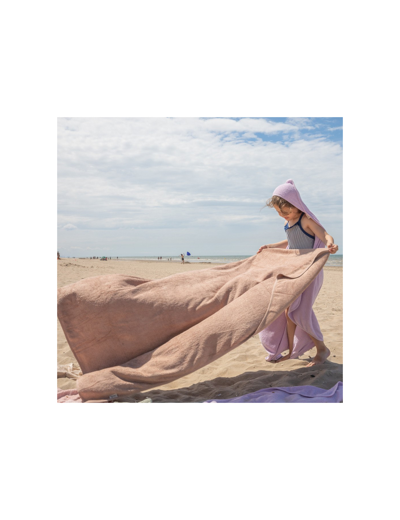 Bambusowe poncho dla dzieci Timboo Riviera Blue