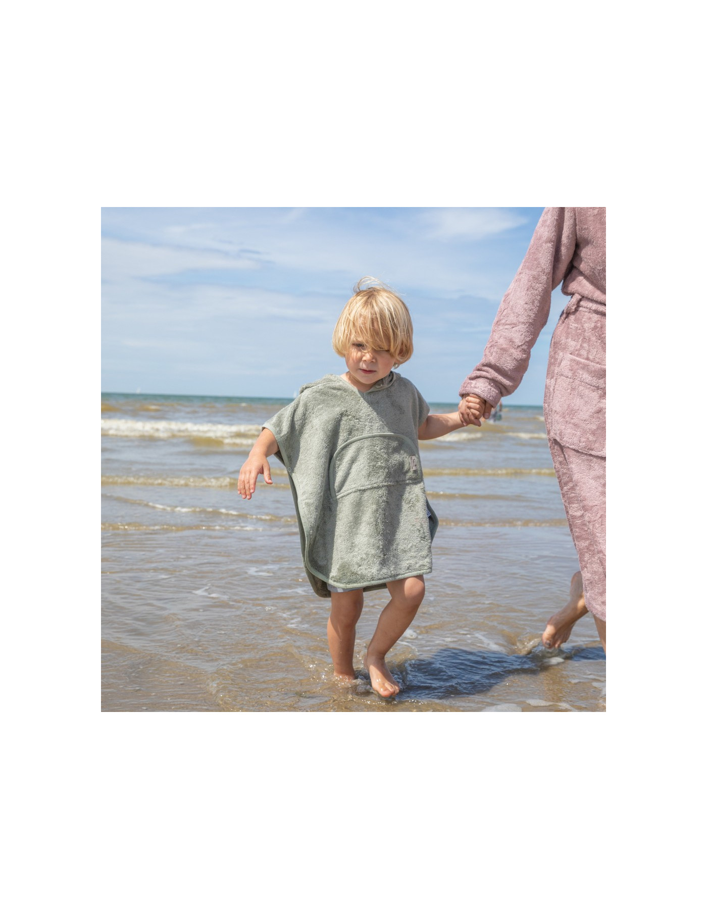 Bambusowe poncho dla dzieci Timboo Riviera Blue