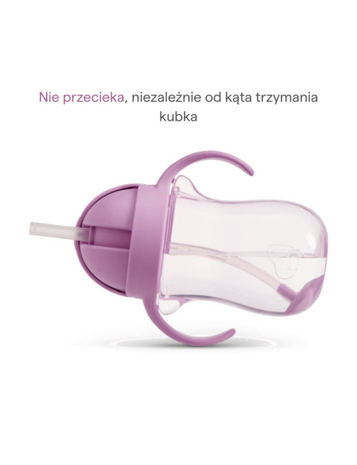 Munchkin Kubek niekapek ze słomką, kotek, 296 ml