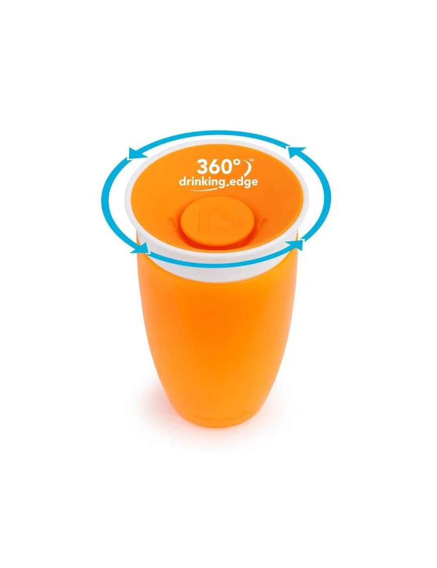 Munchkin Miracle 360° kubek treningowy z uchwytami, pomarańczowy, 207 ml