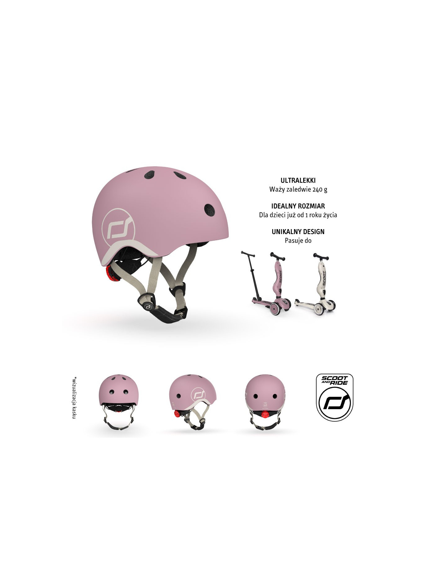 SCOOTANDRIDE Kask dla dzieci (XXS-S oraz S-M) Wildberry SCOOTANDRIDE Kask dla dzieci (XXS-S oraz S-M) Wildberry