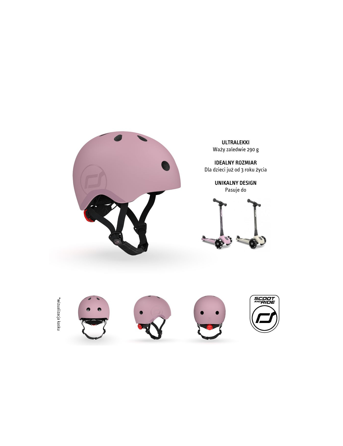 SCOOTANDRIDE Kask dla dzieci (XXS-S oraz S-M) Wildberry SCOOTANDRIDE Kask dla dzieci (XXS-S oraz S-M) Wildberry