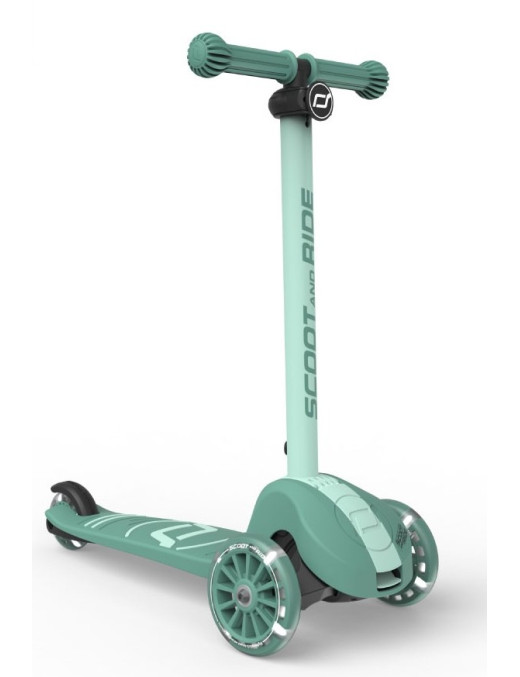 SCOOTANDRIDE Highwaykick 3S Hulajnoga z systemem sterowania 2w1 i kółkami LED składana 3+ Forest