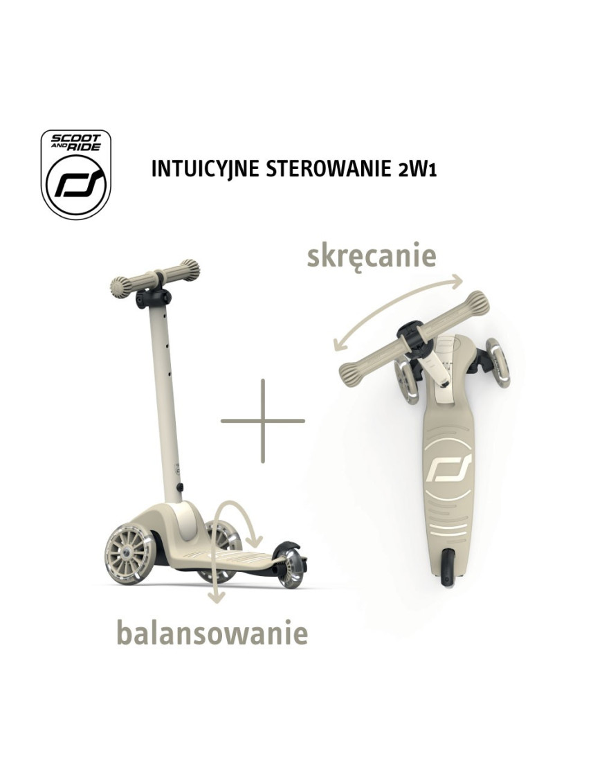 SCOOTANDRIDE Highwaykick 3S Hulajnoga z systemem sterowania 2w1 i kółkami LED składana 3+ Ash SCOOTANDRIDE Highwaykick 3S Hulajnoga z systemem sterowania 2w1 i kółkami LED składana 3+ Ash