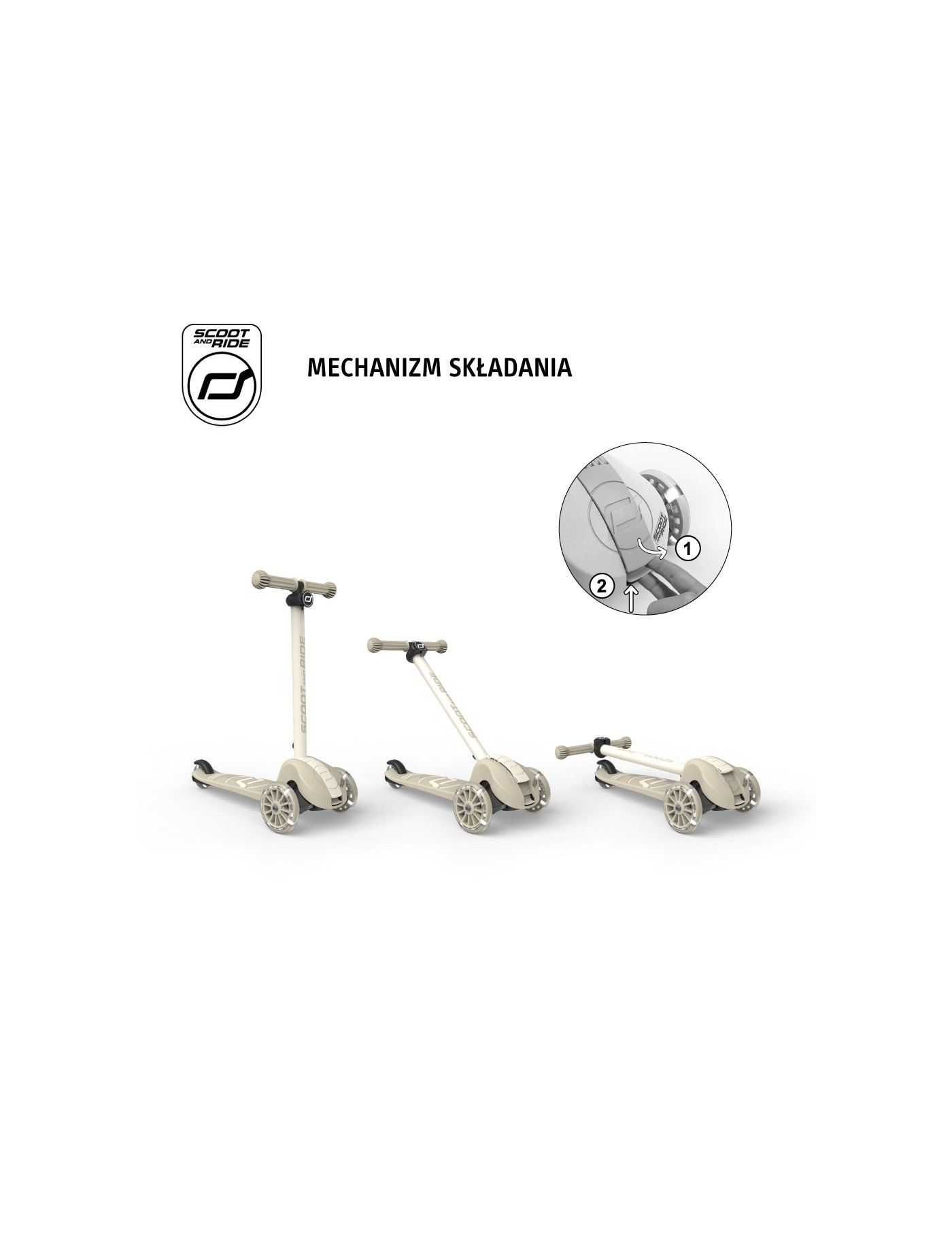 SCOOTANDRIDE Highwaykick 3S Hulajnoga z systemem sterowania 2w1 i kółkami LED składana 3+ Ash SCOOTANDRIDE Highwaykick 3S Hulajnoga z systemem sterowania 2w1 i kółkami LED składana 3+ Ash