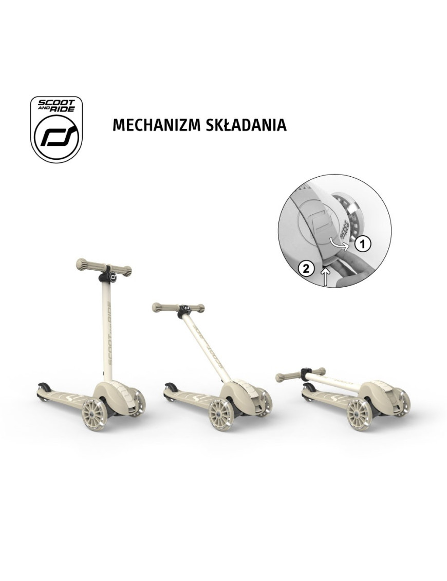 SCOOTANDRIDE Highwaykick 3S Hulajnoga z systemem sterowania 2w1 i kółkami LED składana 3+ Ash SCOOTANDRIDE Highwaykick 3S Hulajnoga z systemem sterowania 2w1 i kółkami LED składana 3+ Ash