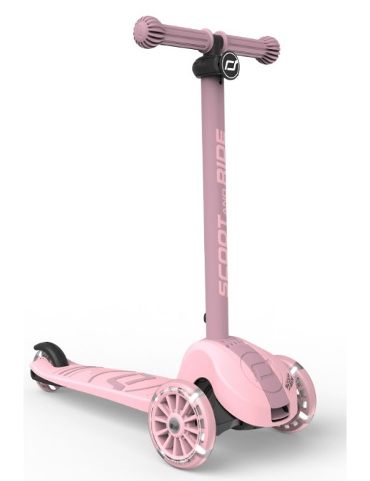 SCOOTANDRIDE Highwaykick 3S Hulajnoga z systemem sterowania 2w1 i kółkami LED składana 3+ Rose