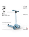 SCOOTANDRIDE Highwaykick 3S Hulajnoga z systemem sterowania 2w1 i kółkami LED składana 3+ Steel
