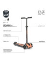 SCOOTANDRIDE Highwaykick 5 LED Hulajnoga trójkołowa balansowa ze świecącymi kółkami 5+ Peach