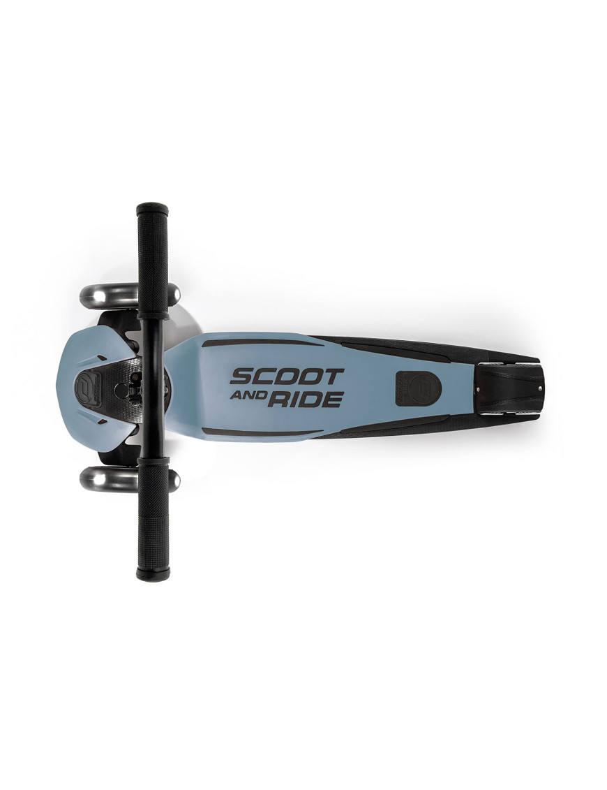 SCOOTANDRIDE Highwaykick 5 LED Hulajnoga trójkołowa balansowa ze świecącymi kółkami 5+ Steel
