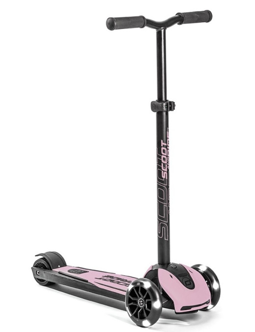 SCOOTANDRIDE Highwaykick 5 LED Hulajnoga trójkołowa balansowa ze świecącymi kółkami 5+ Rose