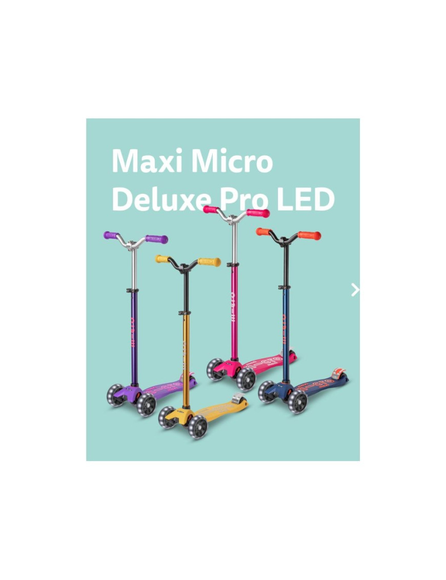 Hulajnoga trójkołowa dla dzieci na wiele lat MAXI MICRO deluxe PRO LED Hulajnoga trójkołowa dla dzieci na wiele lat MAXI MICRO deluxe PRO LED