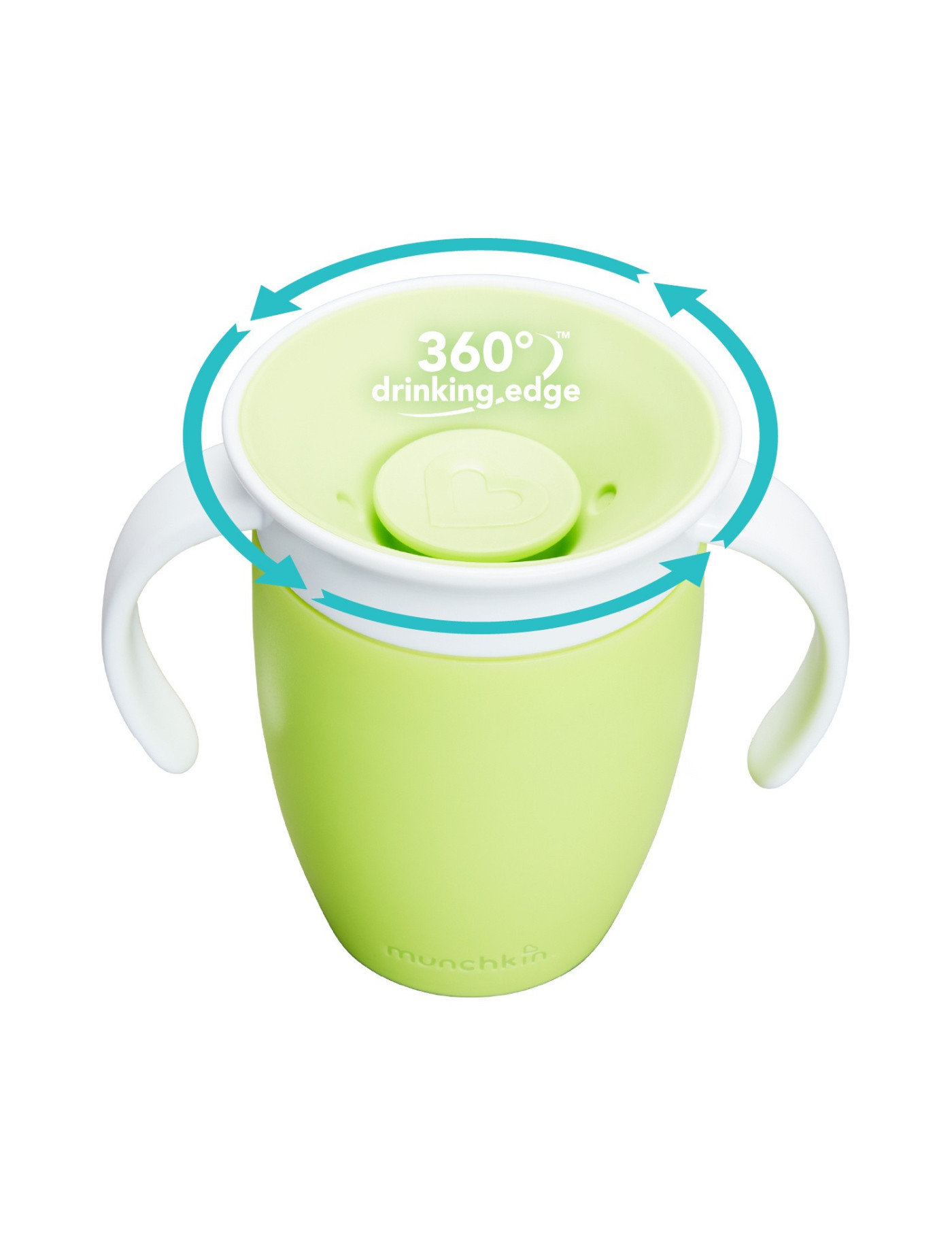 Munchkin Miracle 360° kubek treningowy z uchwytami, niebieski/zielony, 207 ml 2 sztuki