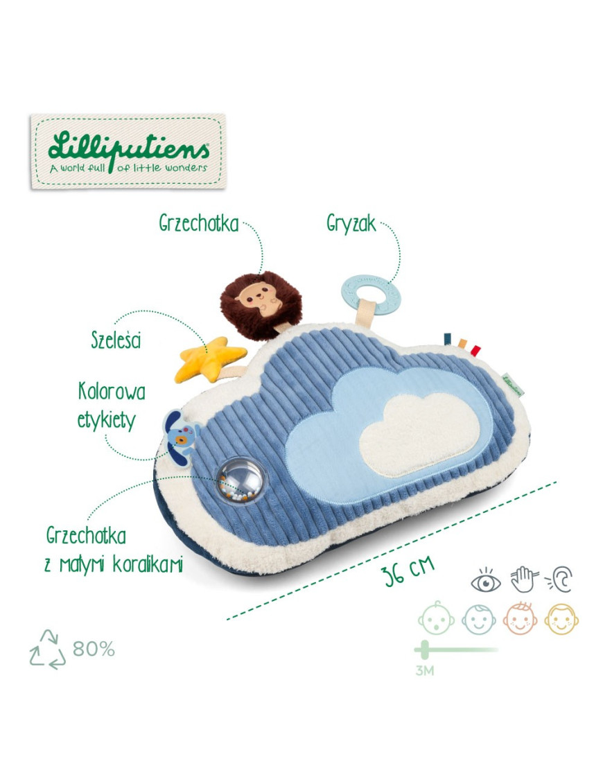Lilliputiens Poduszka aktywizująca wielofunkcyjna Piesek Jules 3m+ Lilliputiens Poduszka aktywizująca wielofunkcyjna Piesek Jules 3m+