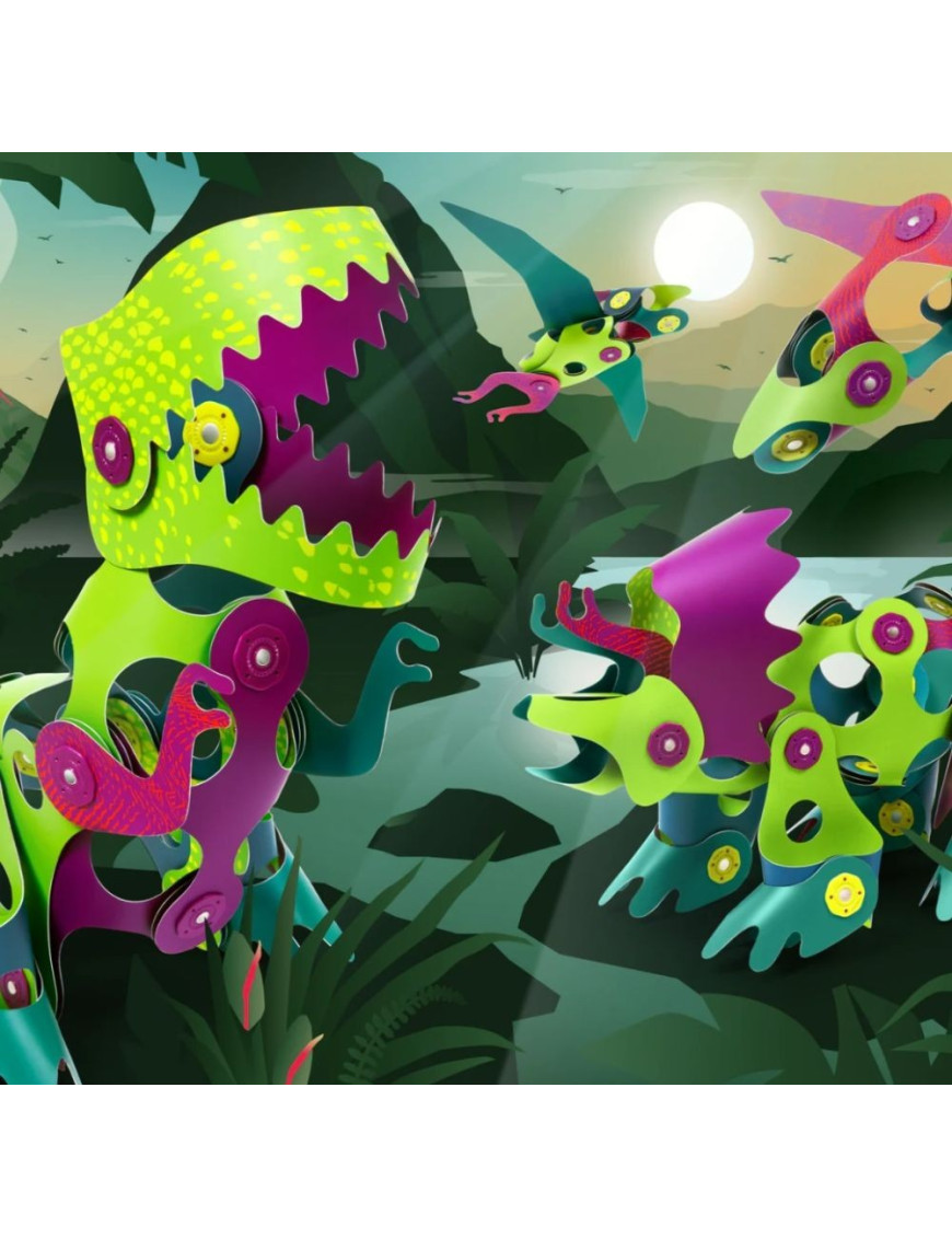 Clixo, zestaw klocków magnetycznych z motywem DINO, 36 elementów Clixo, zestaw klocków magnetycznych z motywem DINO, 36 elementów