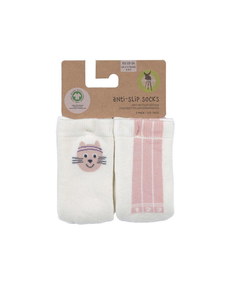 Lassig Anti-slip Socks GOTS 2 pcs cat
