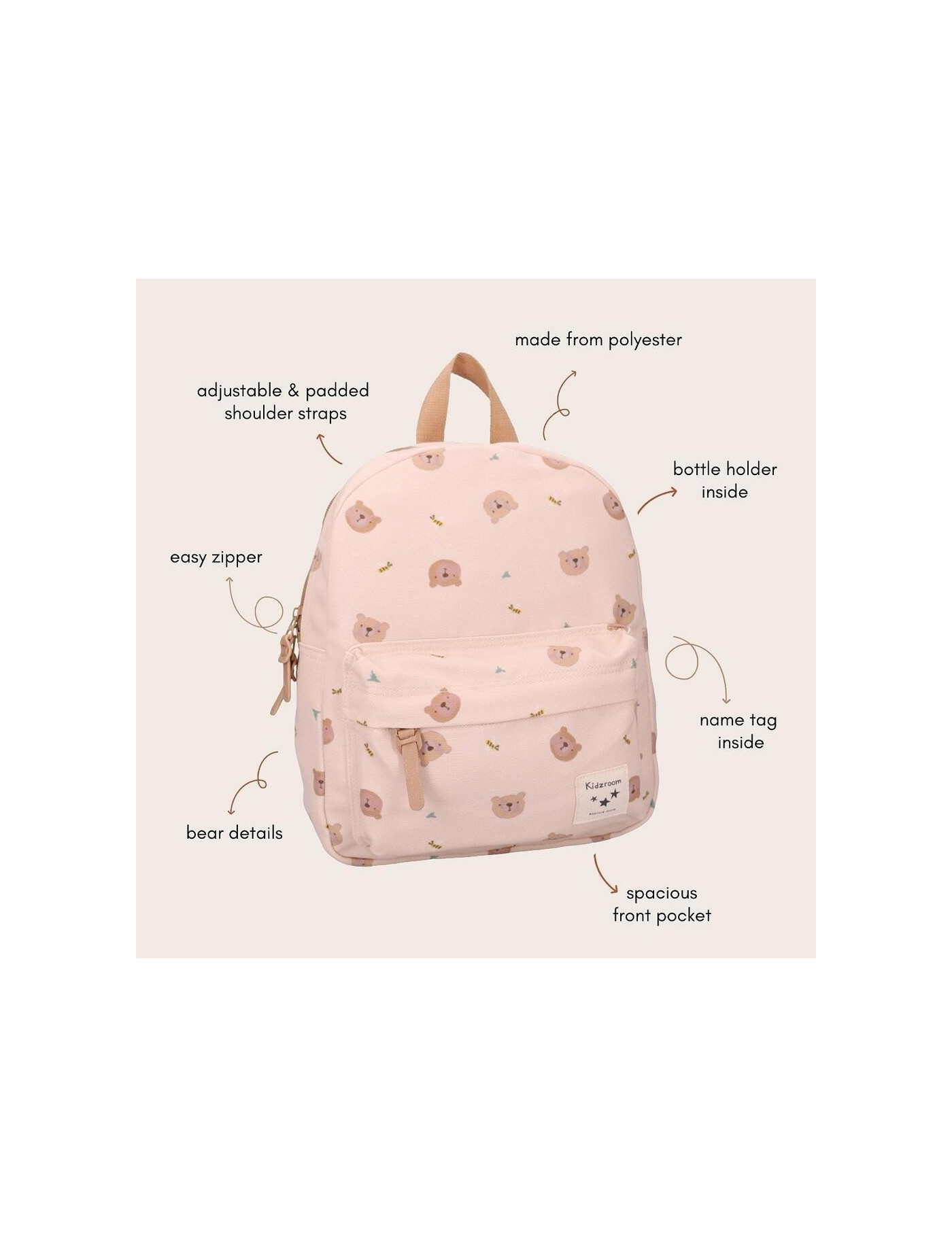 Plecak dla dzieci Little Story Beige KIDZROOM