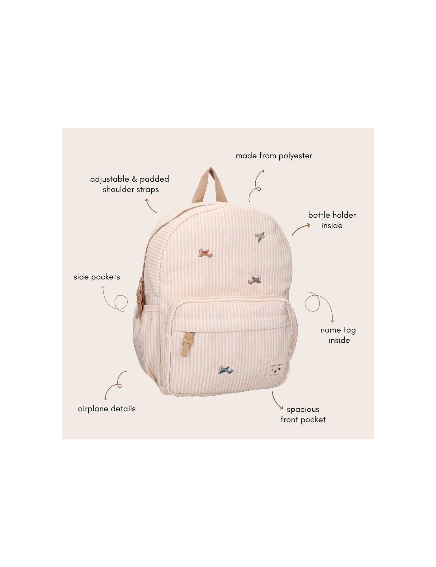 Plecak dla dzieci Nostalgia Beige L KIDZROOM