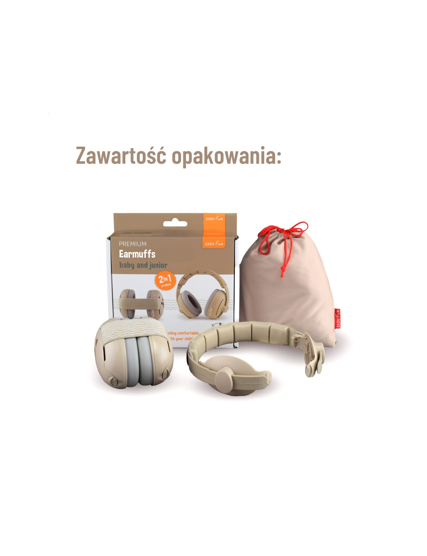 ZAZU sluchawki wygluszajce BEIGE