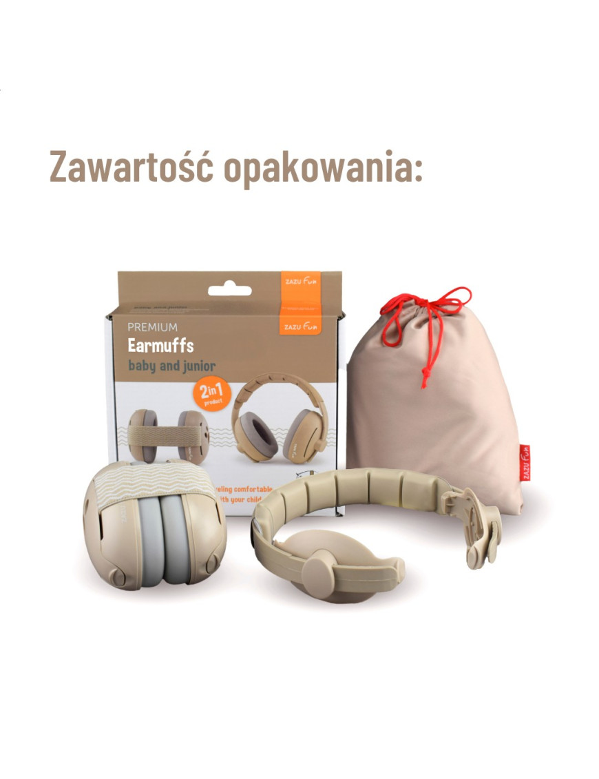 ZAZU sluchawki wygluszajce BEIGE